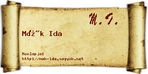 Mák Ida névjegykártya